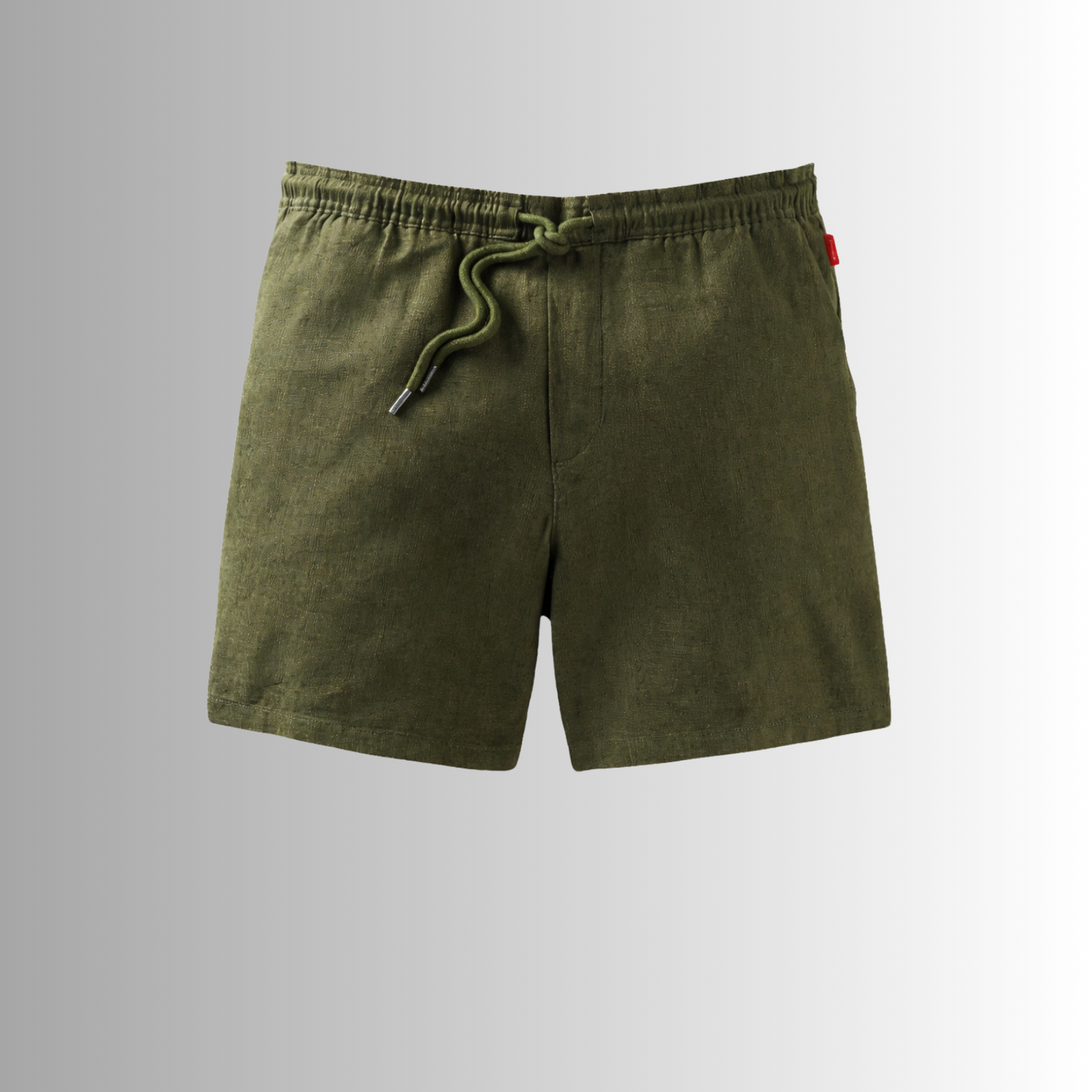 Bermuda de lino mixto para hombre — verde, detalle