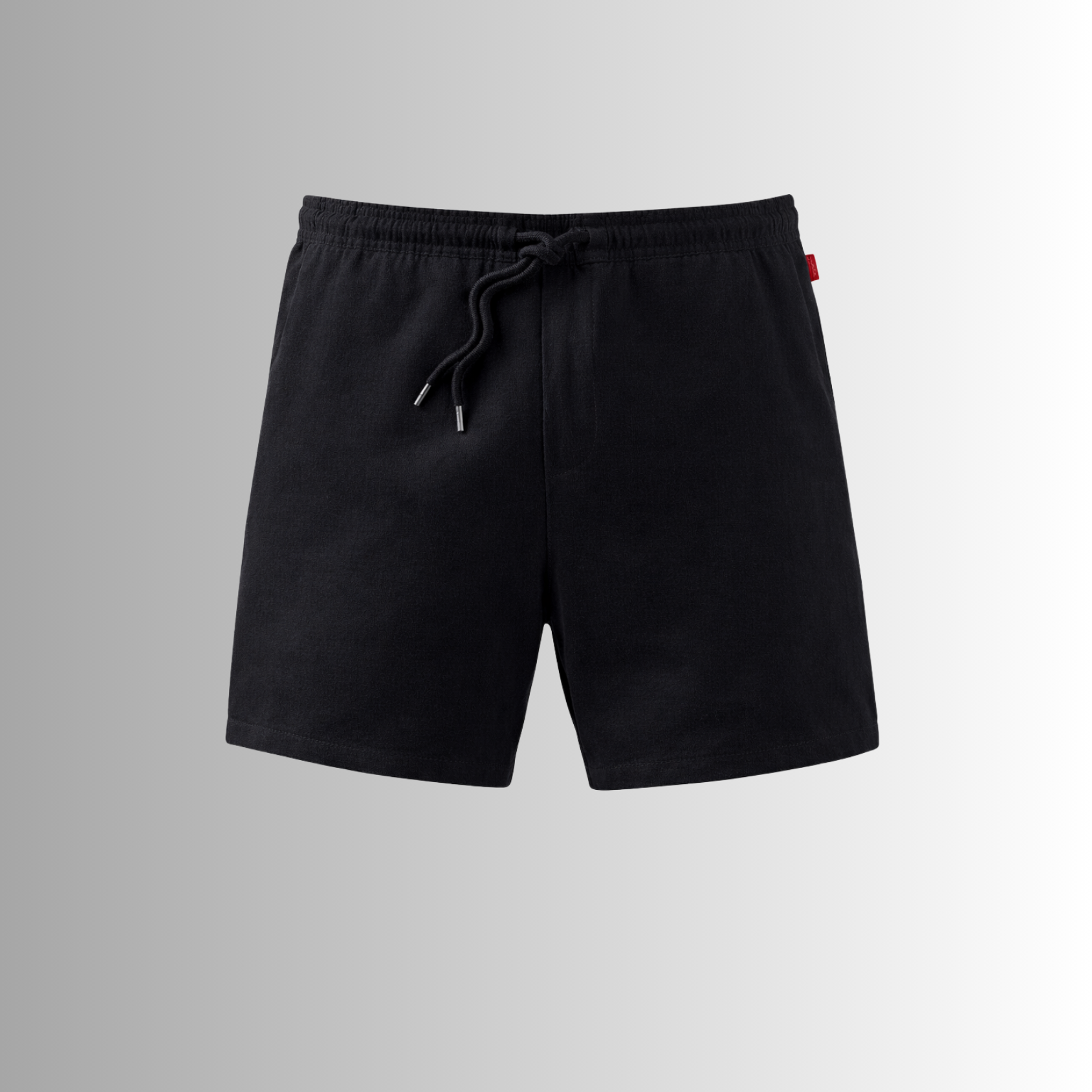 Bermuda de lino mixto para hombre — negro, detalle