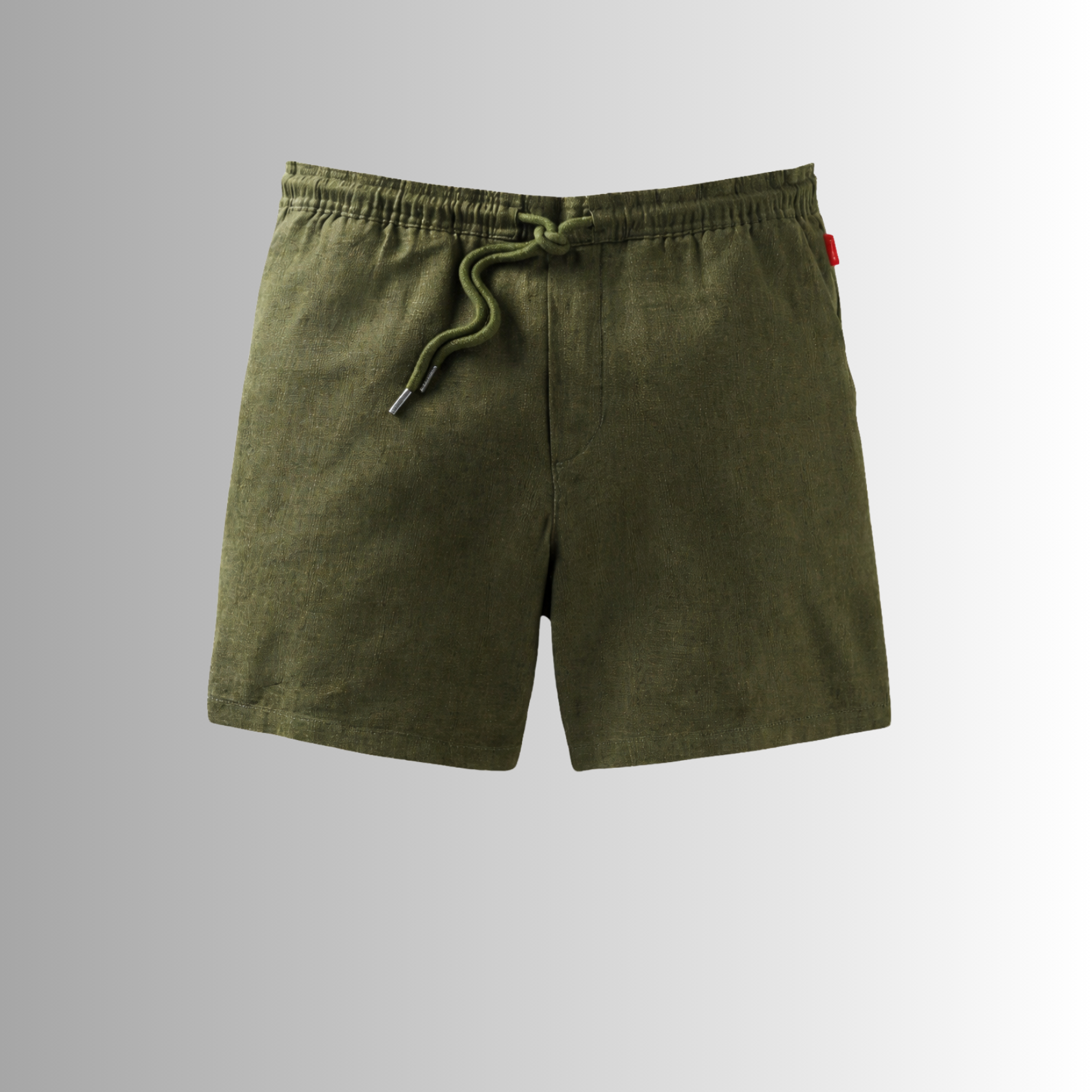 Bermuda de lino mixto para hombre — verde, detalle