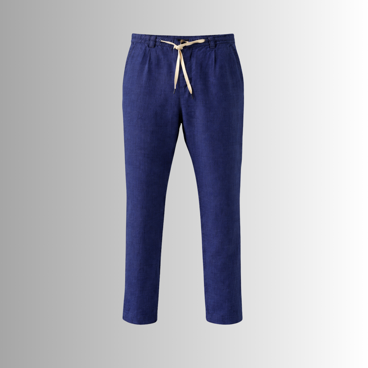 Pantalón de lino mixto para hombre — azul marino, detalle