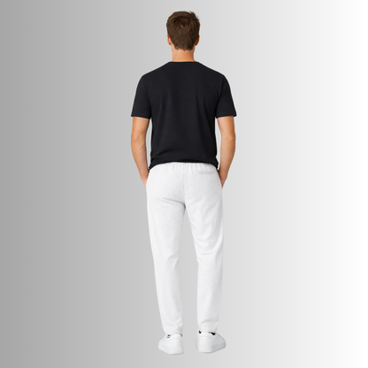 Pantalón de lino mixto para hombre — blanco, vista trasera