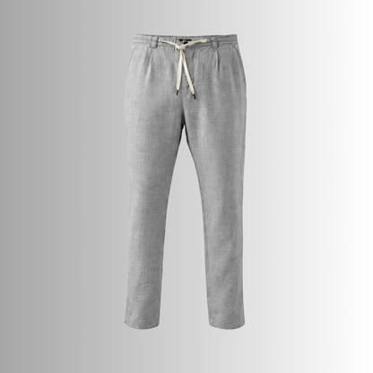 Pantalón de lino mixto para hombre — gris, detalle