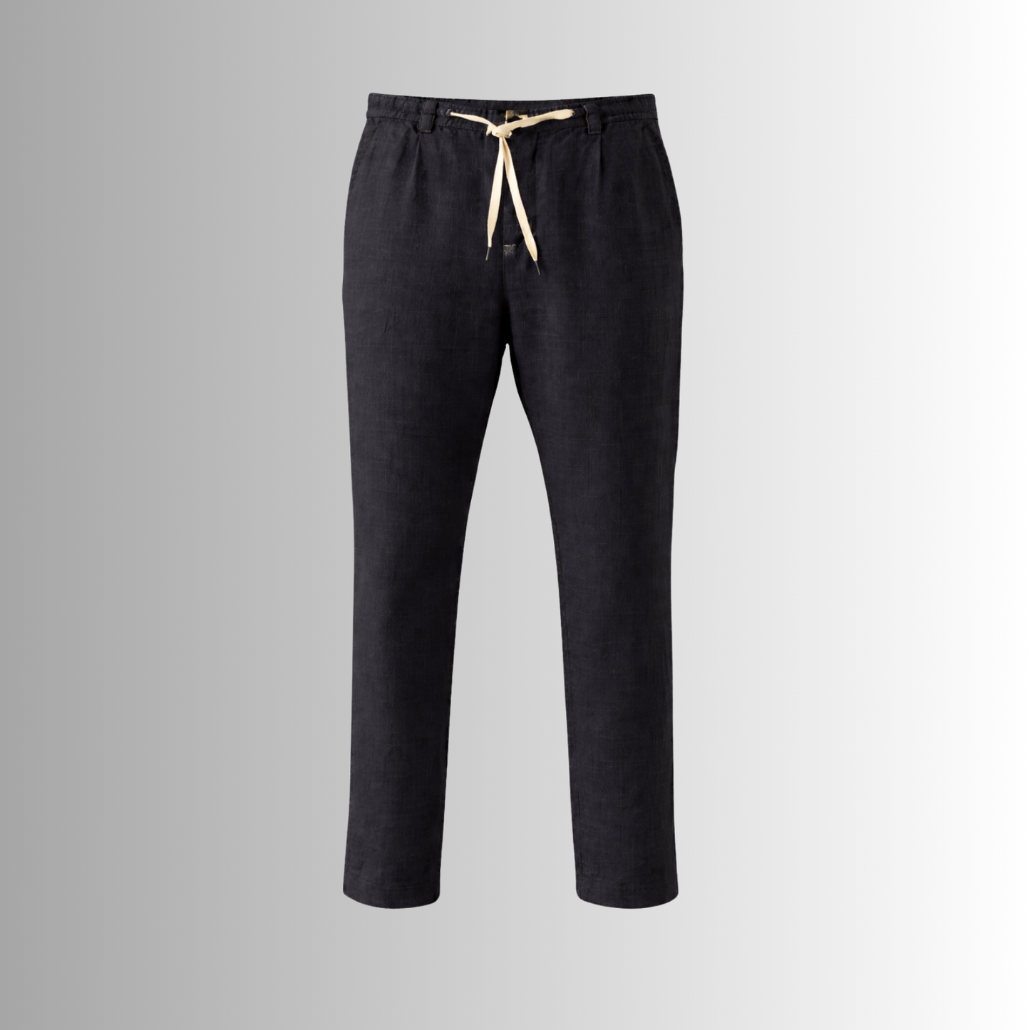 Pantalón de lino mixto para hombre — negro, detalle