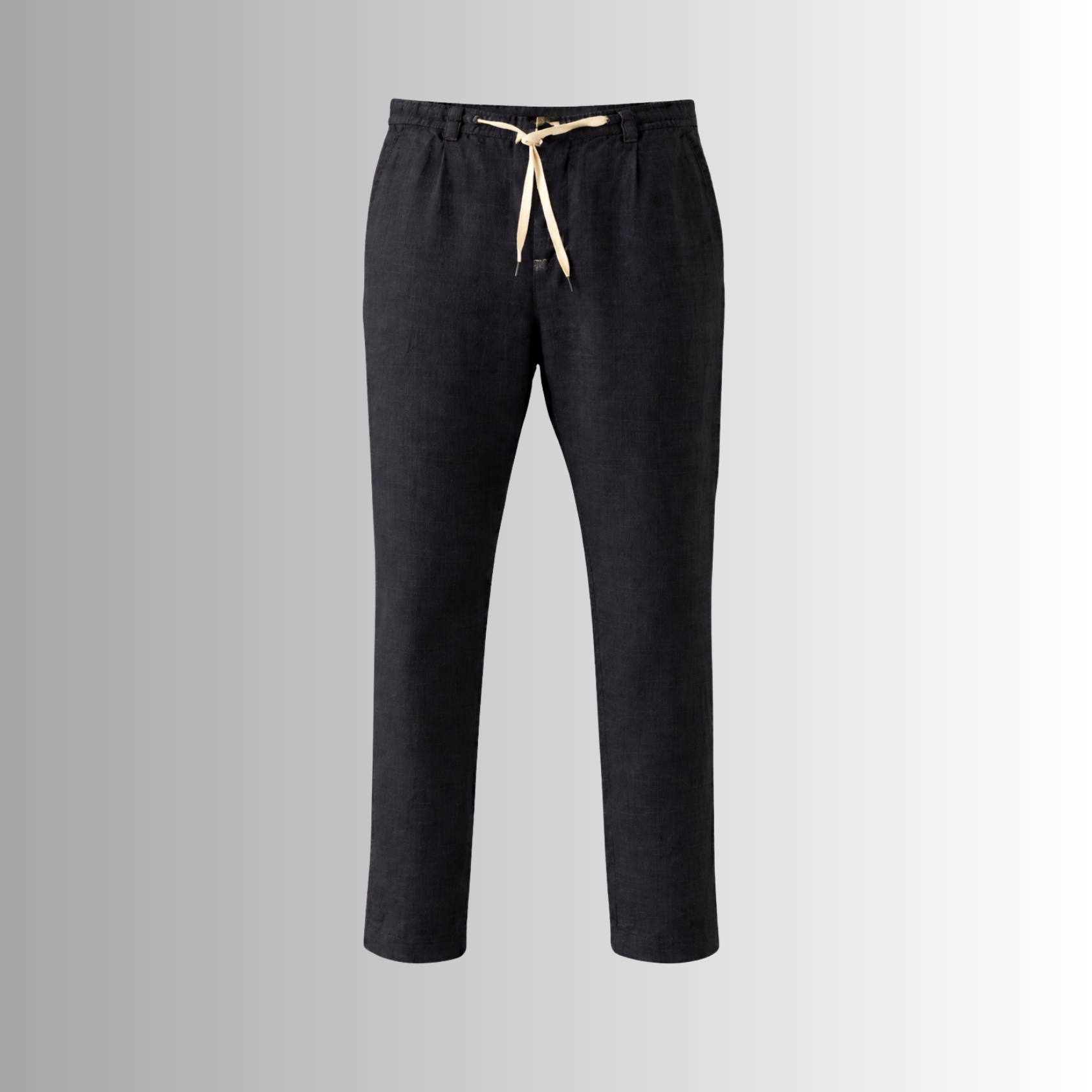 Pantalón de lino mixto para hombre — negro, detalle