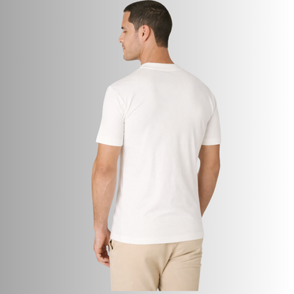 Remera básica de algodón Pima para hombre — blanco roto, vista trasera