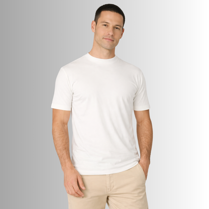Remera básica de algodón Pima para hombre — blanco roto, vista frontal