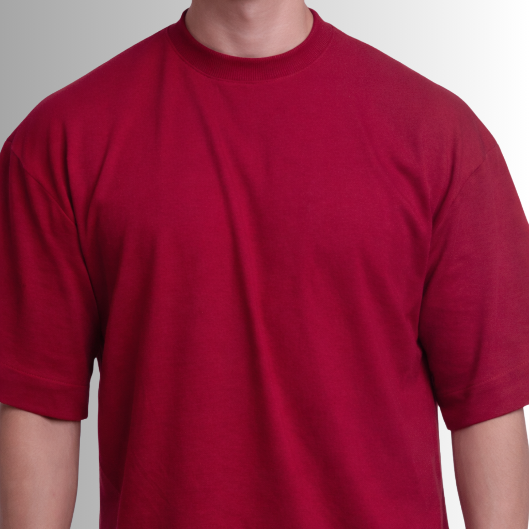 Remera oversized de algodón Pima para hombre — rojo, vista lateral