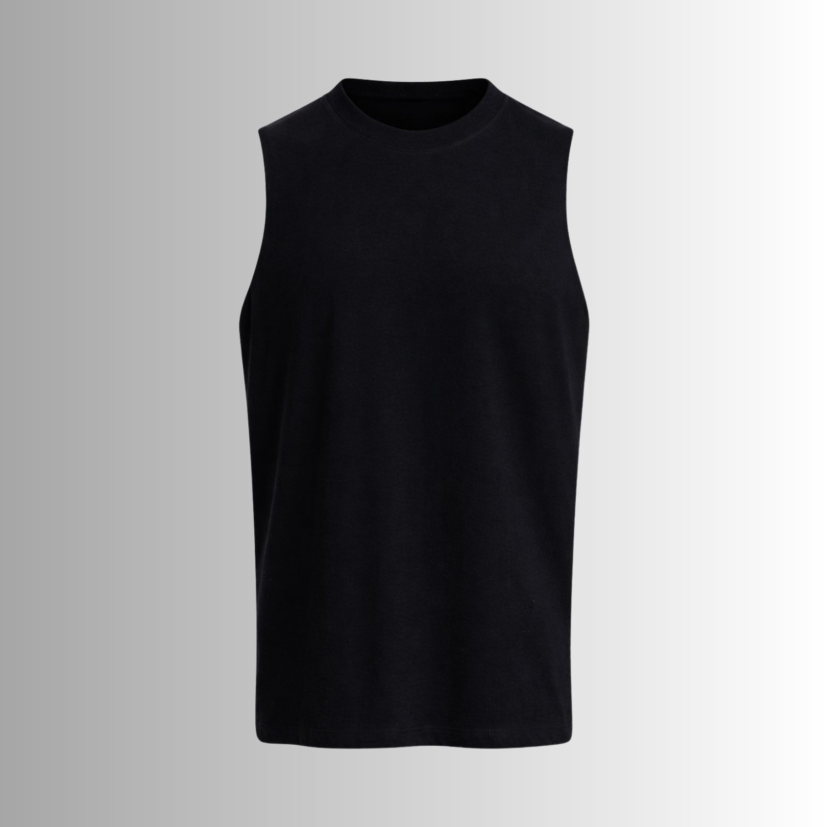 Remera sin mangas de algodón Pima para hombre — vista frontal sin modelo